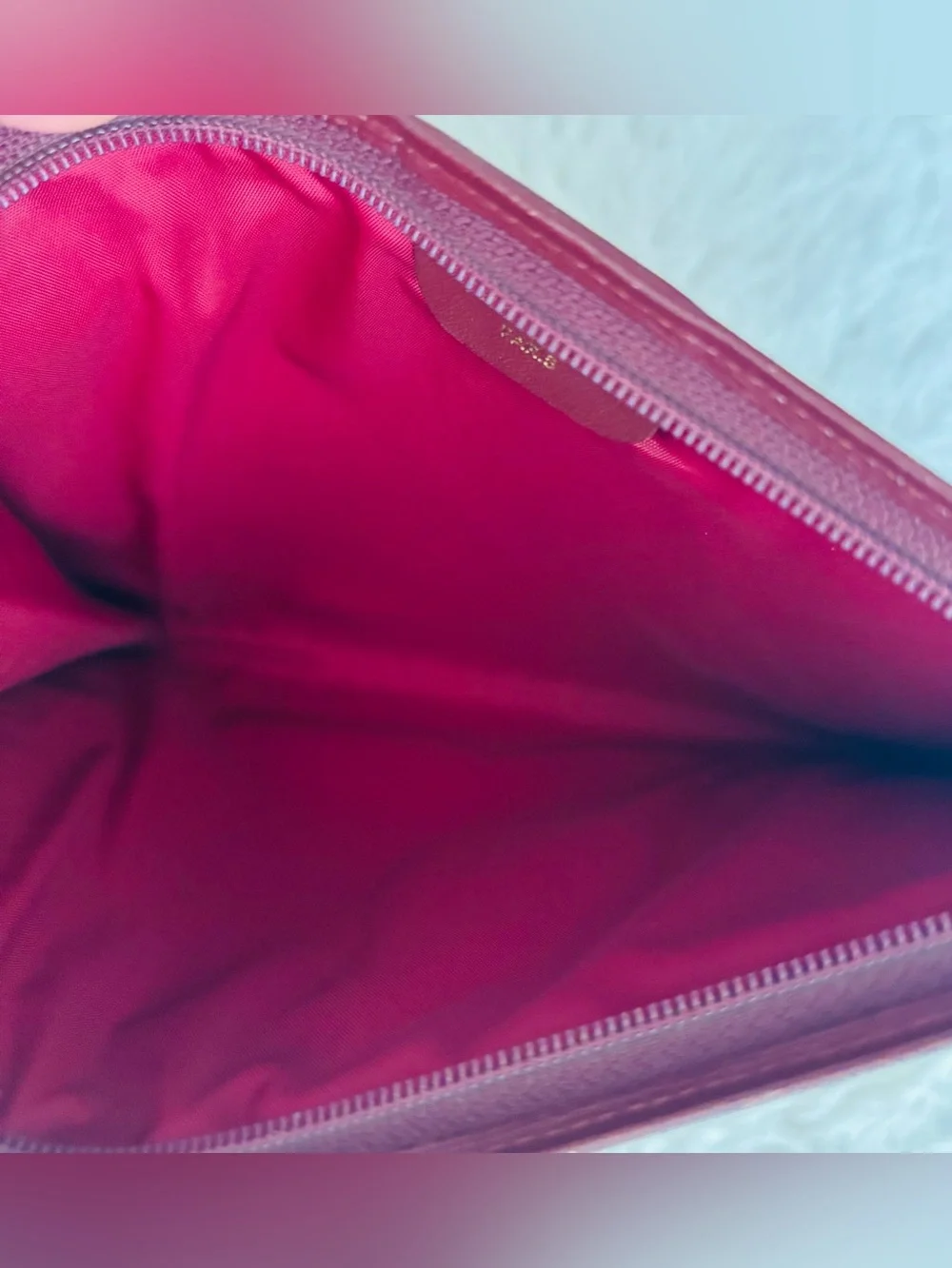 Cartier Burgundy Leather Vintage Small Pouch size 7.57”x5” approx